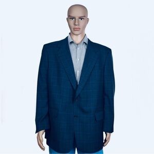 Benchmade Men’s 42R Blue Check Plaid Blazer
